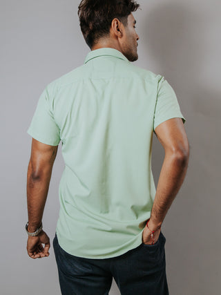 Camisa Hombre Casual Lisa Verde Pistache