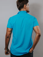Camisa Hombre Casual Lisa Azul Cielo