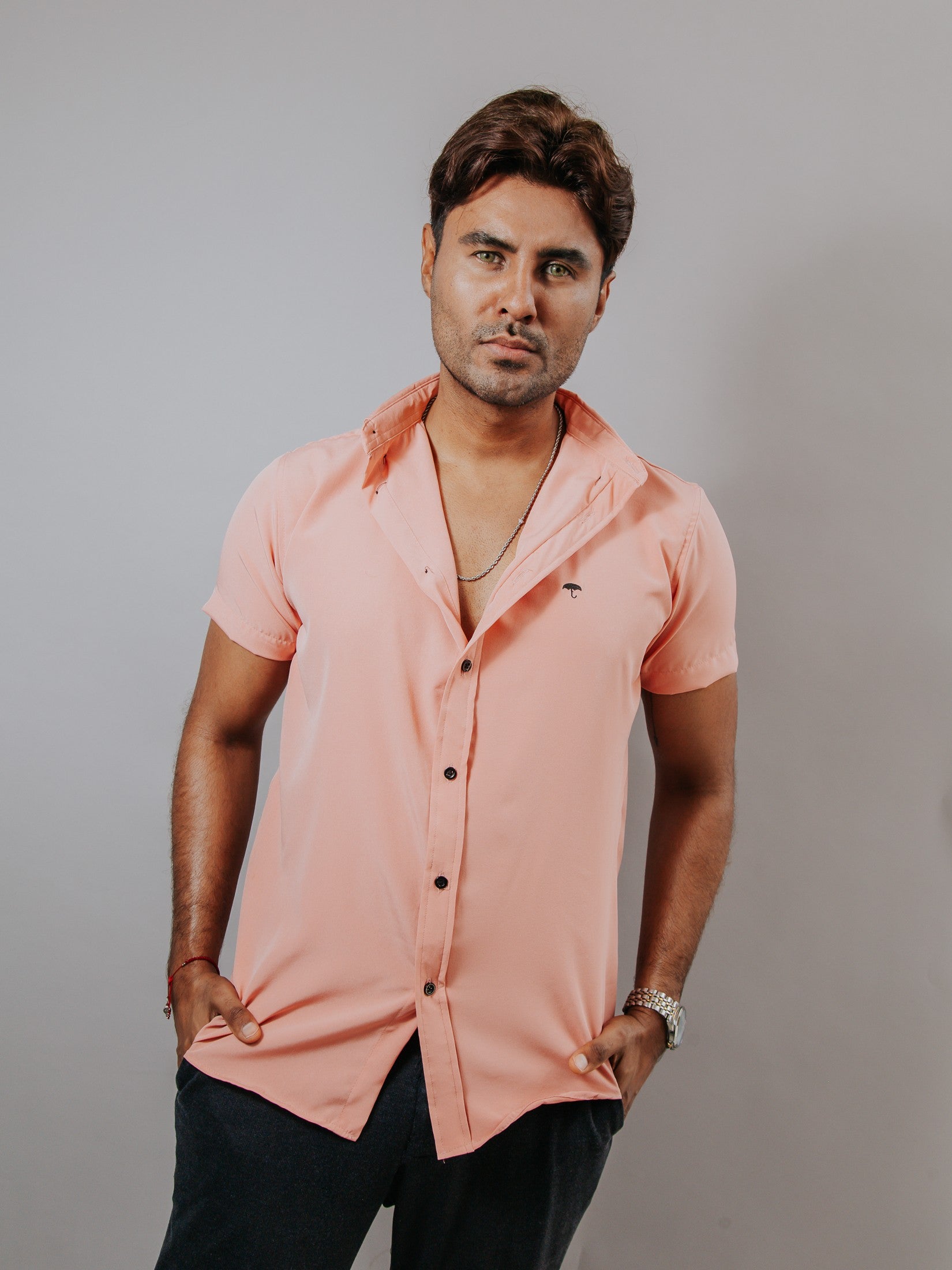 Camisa Hombre Casual Lisa Rosa Palo