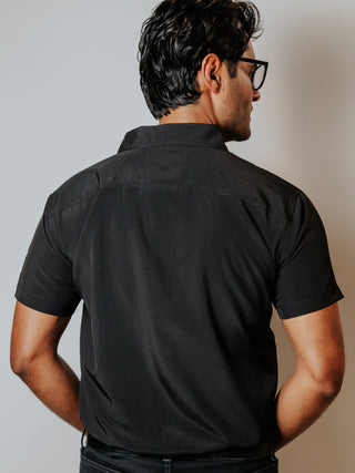 Camisa Casual Hombre, Lisa Negro