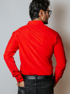 Camisa Hombre Casual Roja Lisa