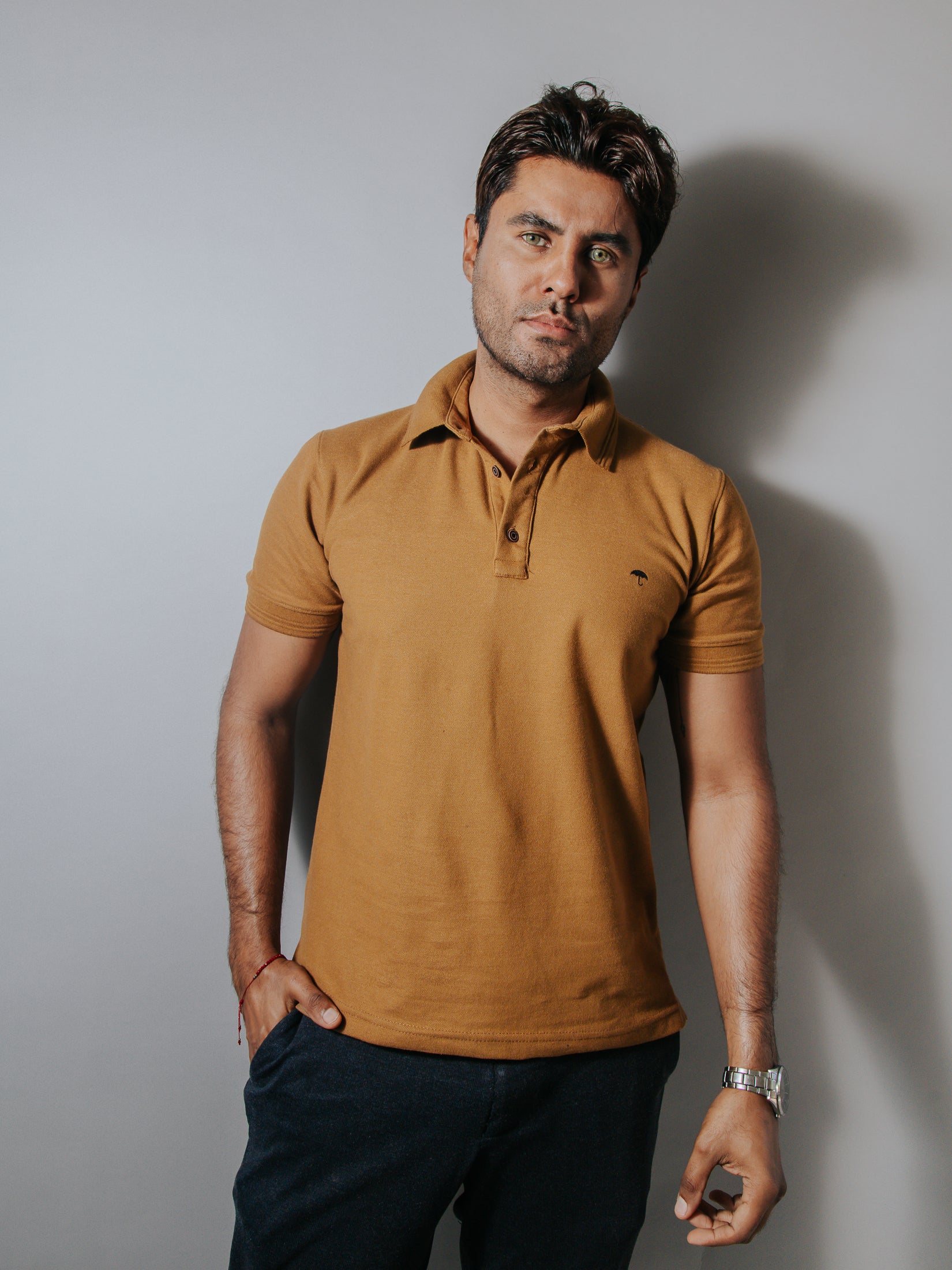 Playera Tipo Polo Hombre Slim Fit Caramel - Tiendas Platino Playeras Hombre 34 (S)