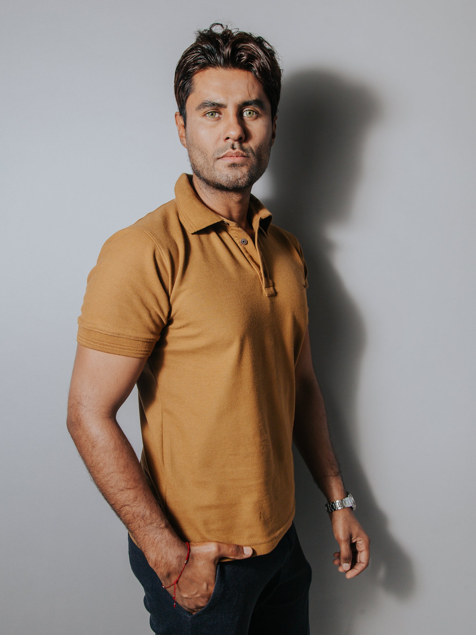 Playera Tipo Polo Hombre Slim Fit Caramel - Tiendas Platino Playeras Hombre 34 (S)