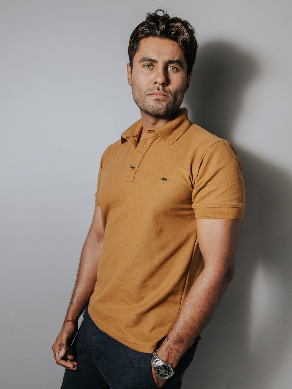 Playera Tipo Polo Hombre Slim Fit Caramel - Tiendas Platino Playeras Hombre 34 (S)