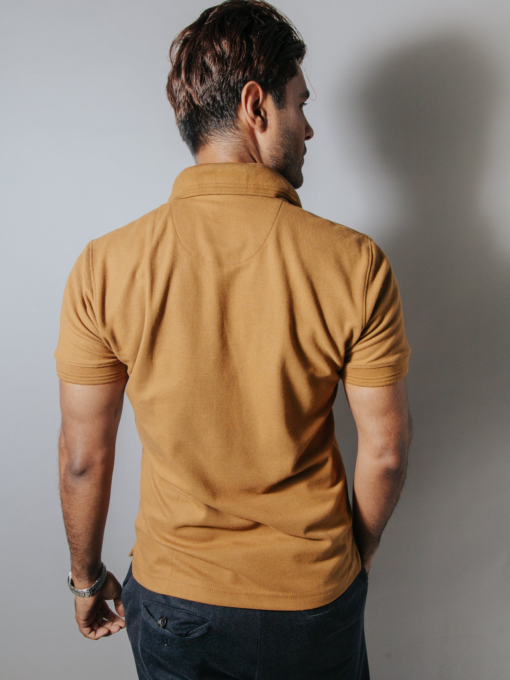 Playera Tipo Polo Hombre Slim Fit Caramel - Tiendas Platino Playeras Hombre 34 (S)