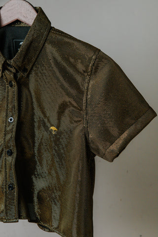 Camisa Casual Mujer Oro Brillante