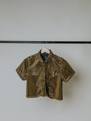Camisa Casual Mujer Oro Brillante
