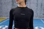 PLAYERA MANGA LARGA NEGRA PARA MUJER KINESTESIA