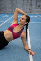 TOP CRUZADO DEPORTIVO MUJER ROJO DEGRADADO KINESTESIA