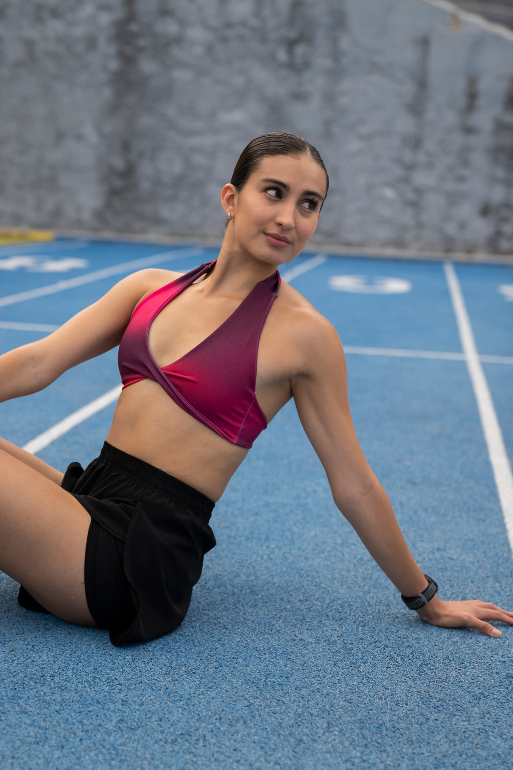 TOP CRUZADO DEPORTIVO MUJER ROJO DEGRADADO KINESTESIA