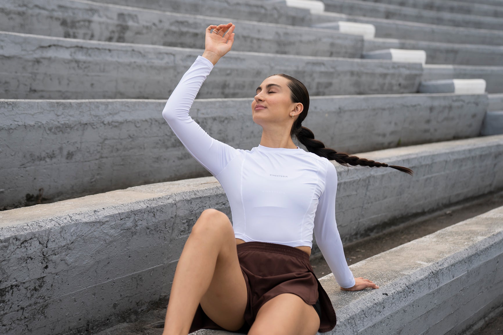 PLAYERA MANGA LARGA BLANCA PARA MUJER KINETESIA