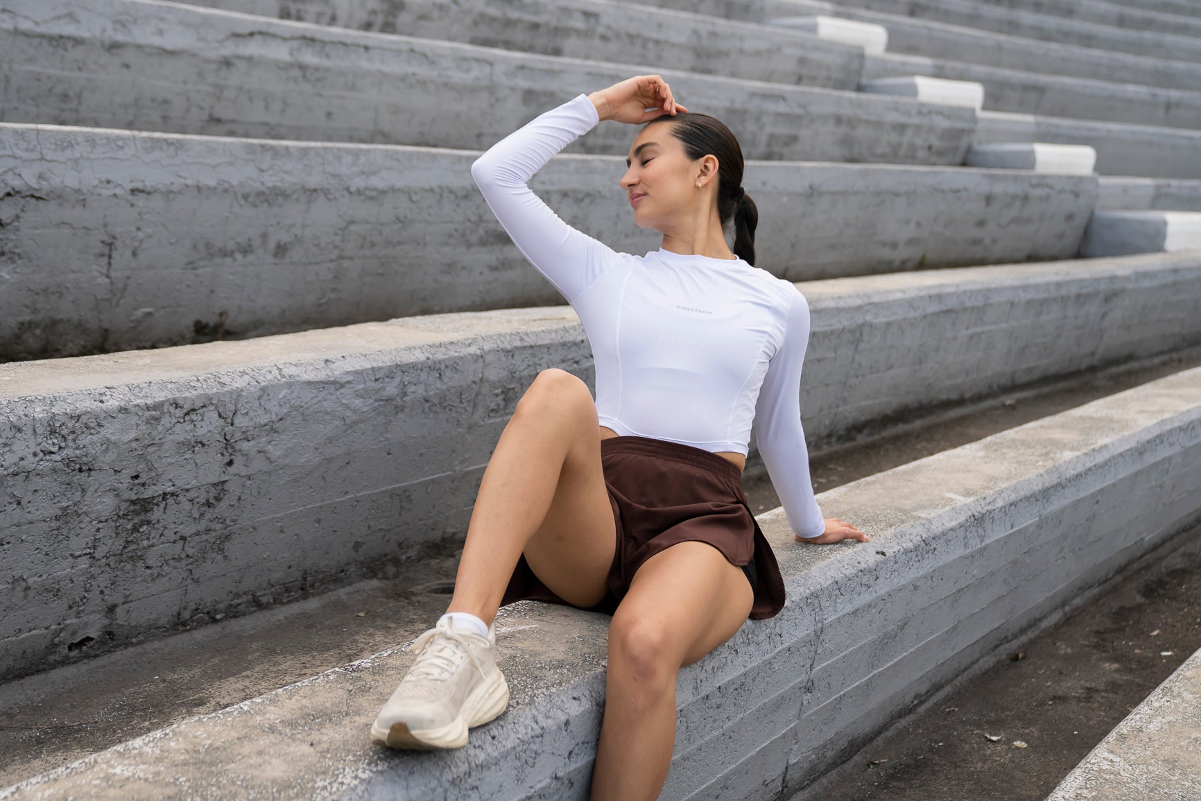 PLAYERA MANGA LARGA BLANCA PARA MUJER KINETESIA