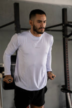 PLAYERA MANGA LARGA BLANCA PARA HOMBRE KINESTESIA