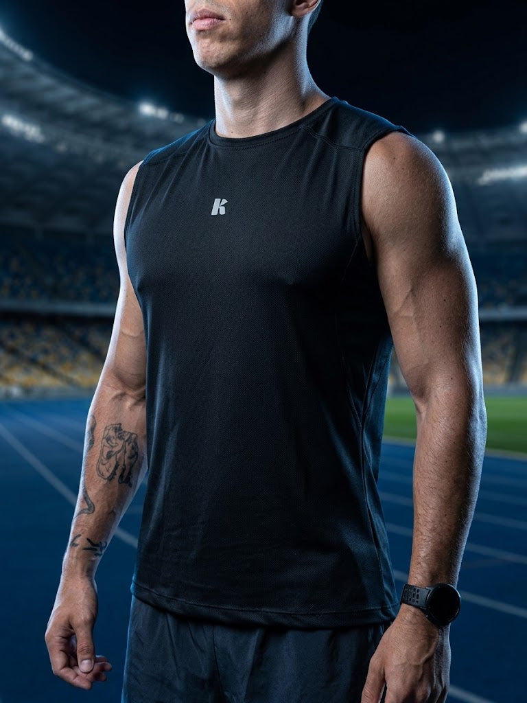 PLAYERA TANK NEGRA PARA HOMBRE KINESTESIA BASIC