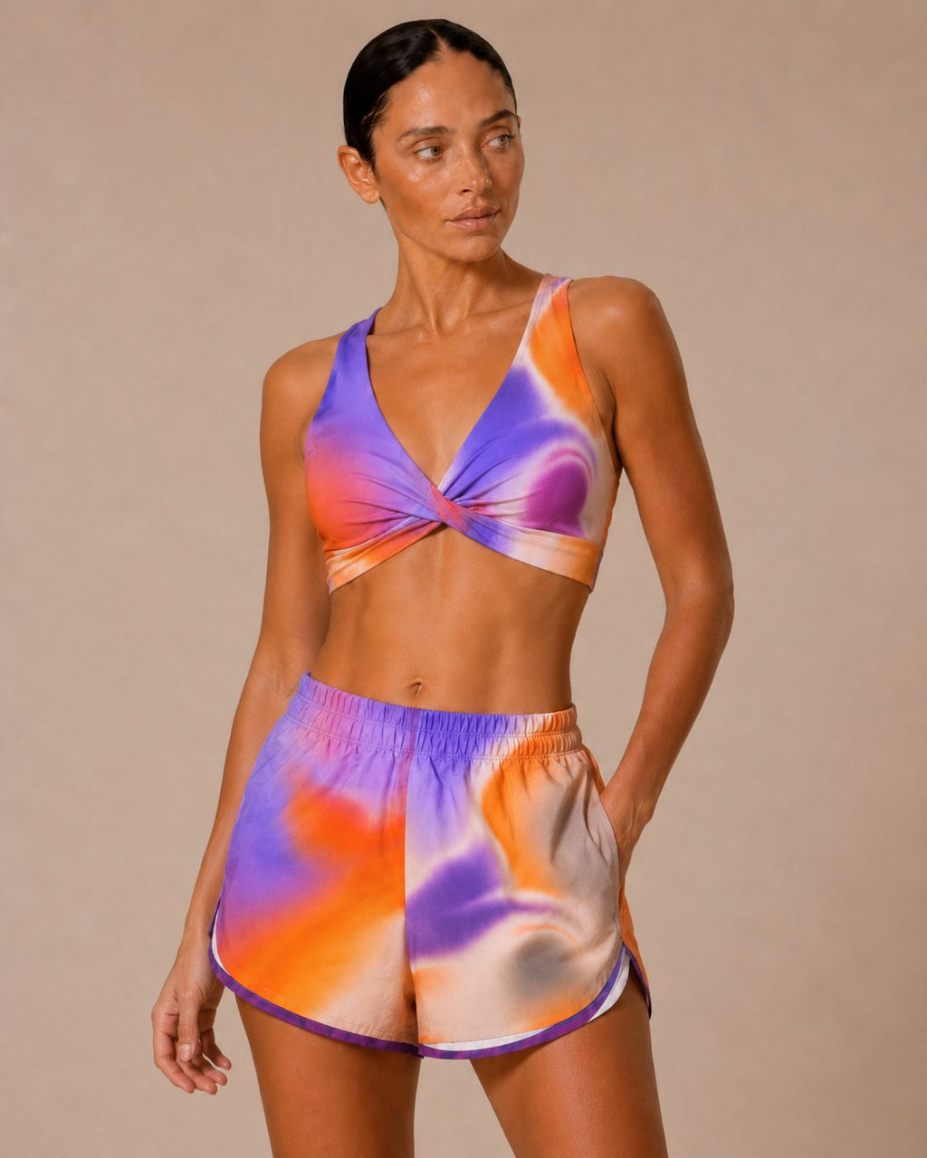 TOP CRUZADO NARANJA LILA DEGRADADO para MUJER KINESTESIA