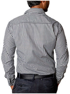 Camisa Hombre Casual Mini Cuadros Negros Blancos