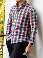 Camisa de Hombre a cuadros  — Moon & Rain. Prenda elegante y moderna.