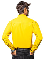 Plain Yellow Casual Men's Shirt 007