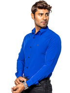 Camisa Hombre Casual Azul Rey Lisa 007