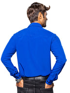 Camisa Hombre Casual Azul Rey Lisa 007