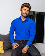 Camisa Hombre Casual Azul Rey Lisa 007