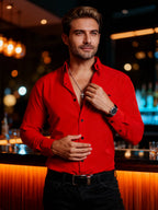 Camisa Hombre Casual Roja Lisa