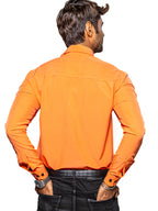 Plain Orange Casual Men's Shirt 007