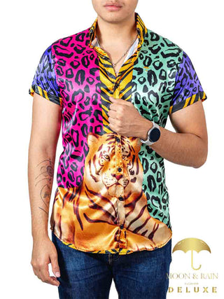 Camisa Casual Hombre, Animal Print Tigre