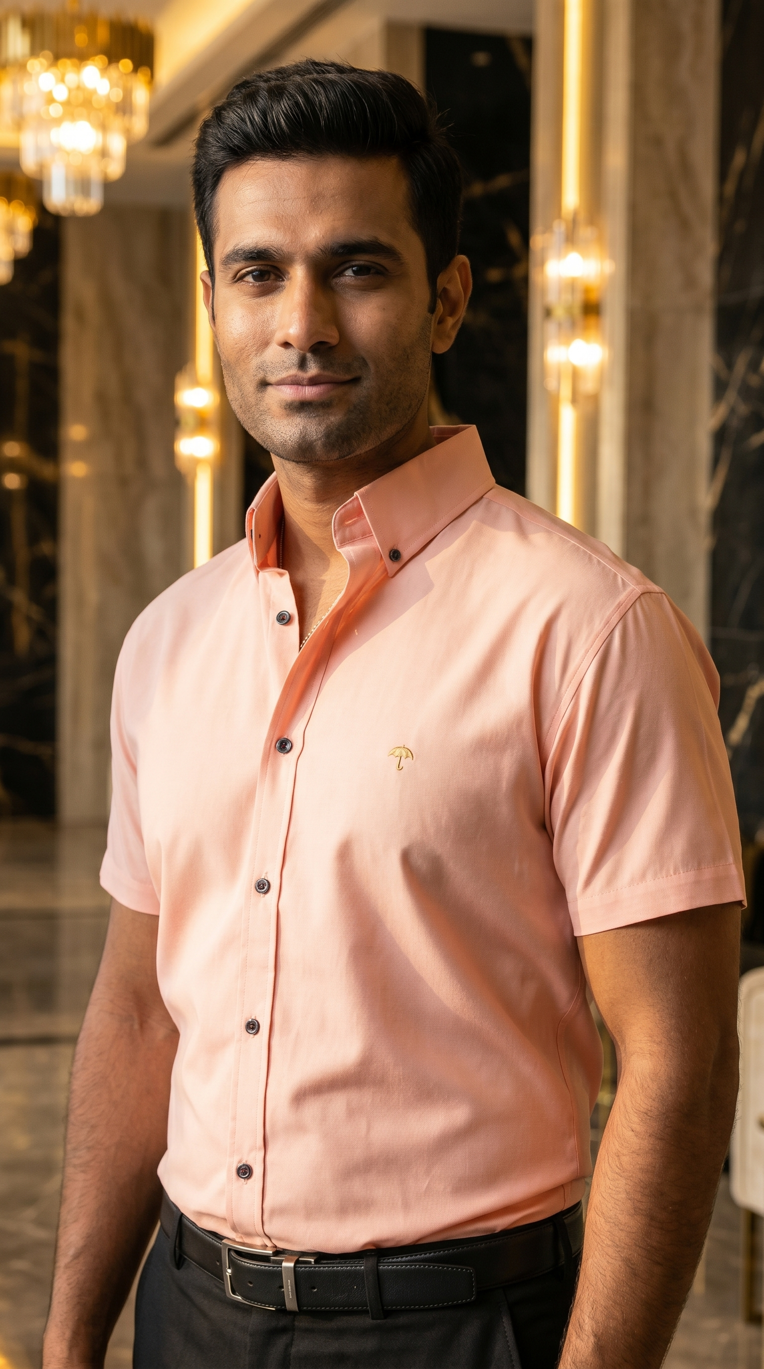 Men's Casual Shirt, Plain Pink