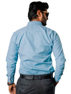 Camisa Hombre Casual Mini Cuadros Azules, Verdes, Blancos