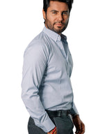 Camisa Hombre Casual Mini Cuadros Blancos Azules