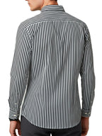 Camisa Hombre Casual Rayas Negras Blancas