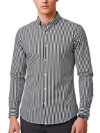 Camisa Hombre Casual Rayas Negras Blancas