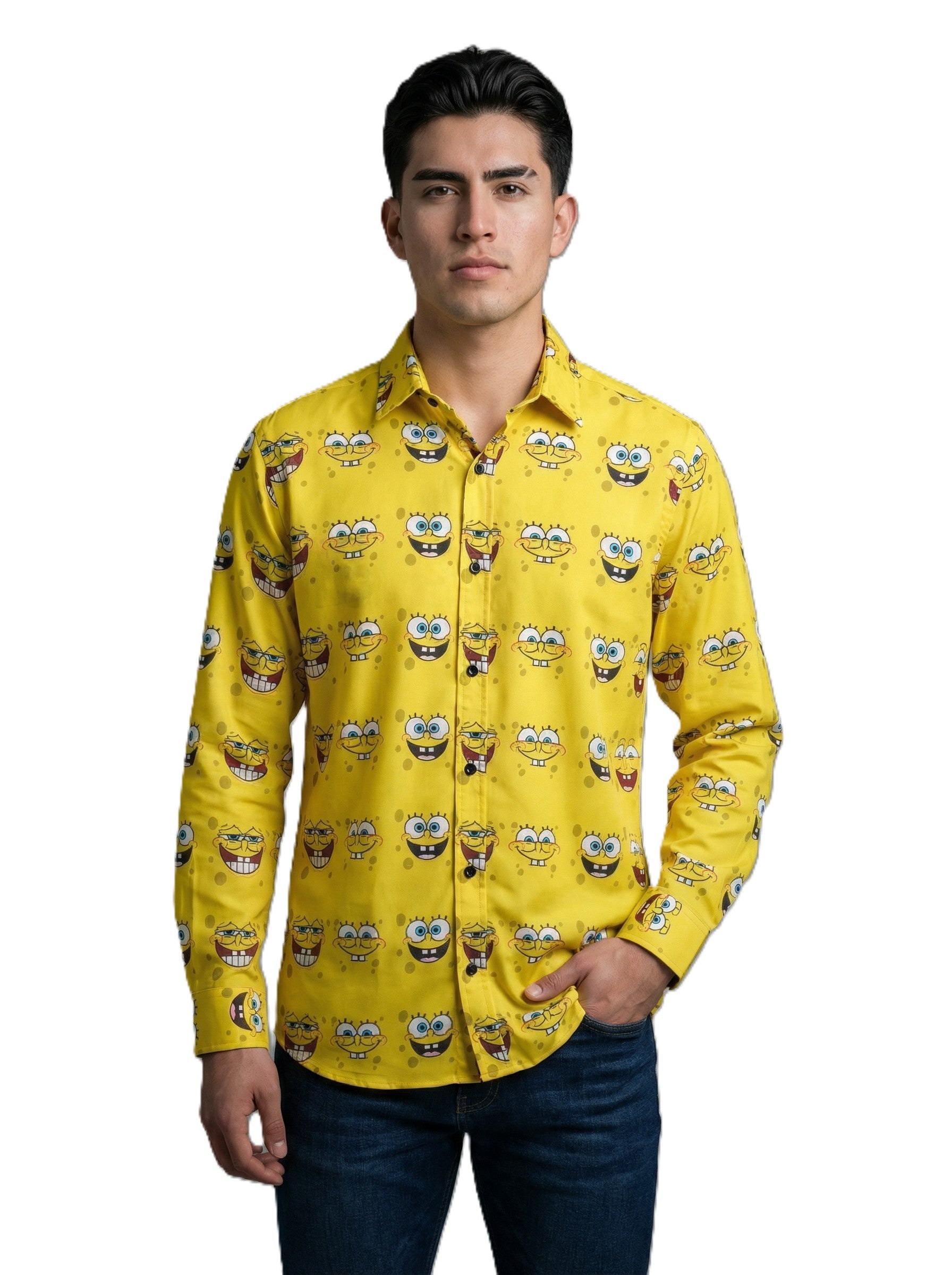 Camisa Hombre Casual Amarilla Bob Esponja