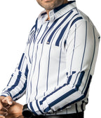 Camisa Hombre Casual Blanca Teclas de Piano Musical Marino