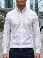 Camisa Hombre Casual Manga Larga Blanca