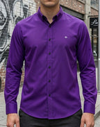 Camisa Hombre Casual Manga Larga Morada