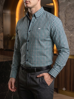 Camisa Hombre Casual Cuadros Azul Cielo, Marino, Verde
