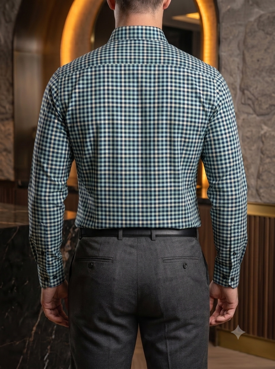 Camisa Hombre Casual Cuadros Azul Cielo, Marino, Verde