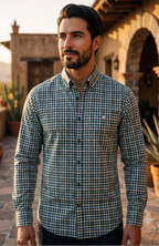 Camisa Hombre Casual Cuadros Azul Cielo, Marino, Verde
