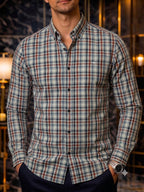 Camisa Hombre Casual Cuadros Verde Pistache, Azul, Vino