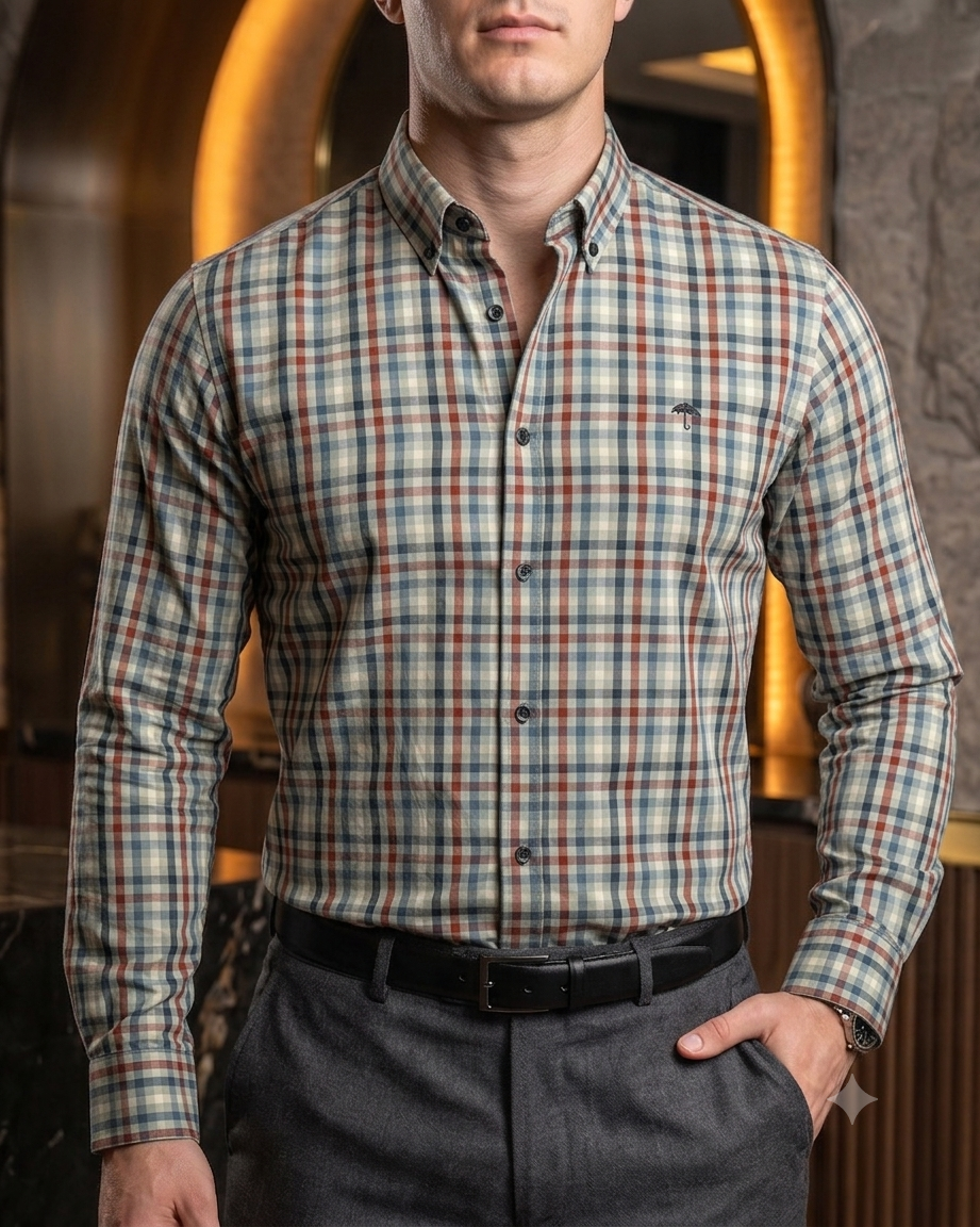 Camisa Hombre Casual Cuadros Verde Pistache, Azul, Vino
