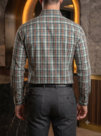 Camisa Hombre Casual Cuadros Verde Pistache, Azul, Vino