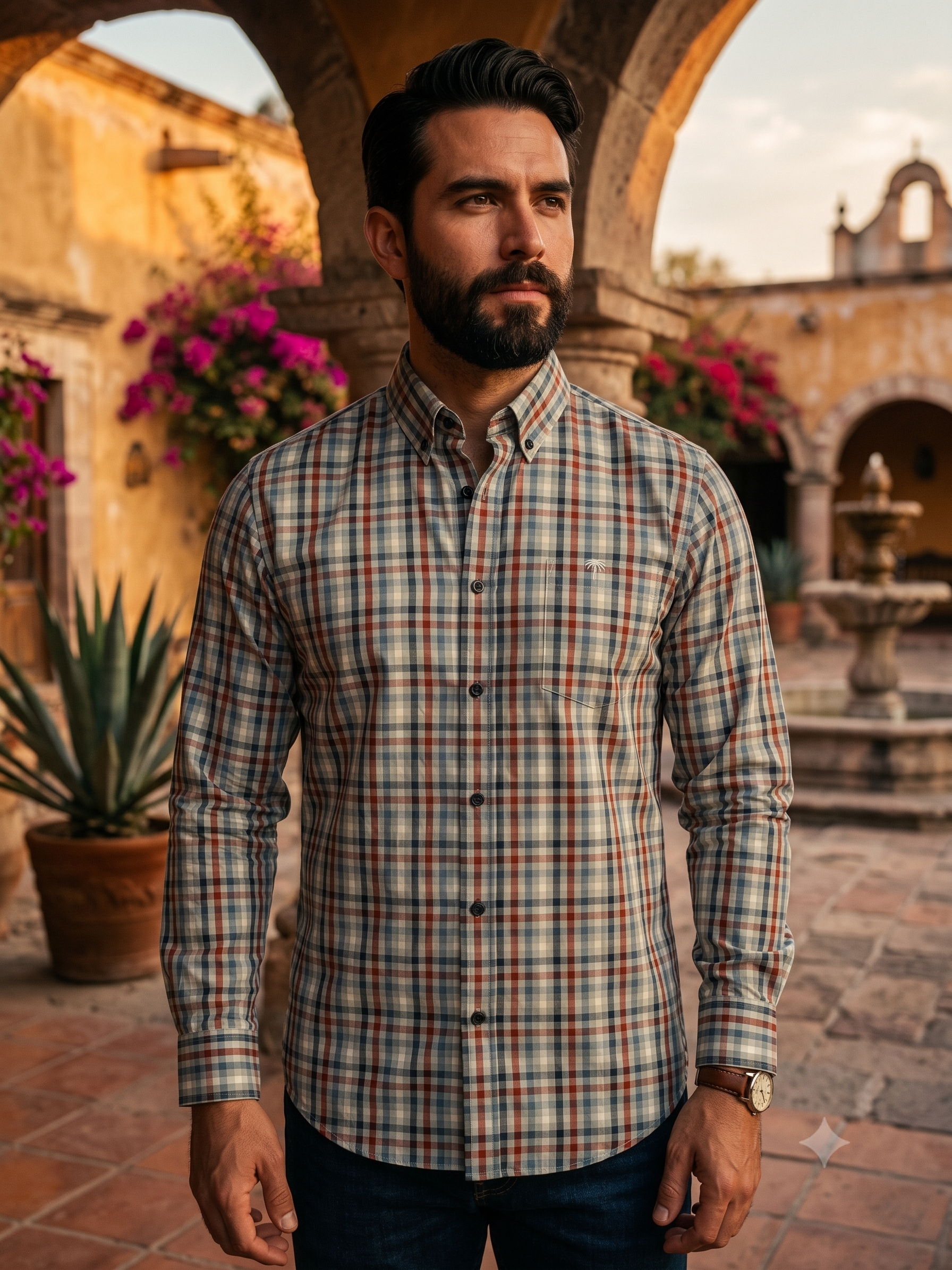 Camisa Hombre Casual Cuadros Verde Pistache, Azul, Vino