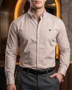 Camisa Hombre Casual Beige Arena Lisa