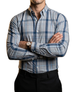 Camisa Hombre Casual Cuadros Gris, Azul, Marino