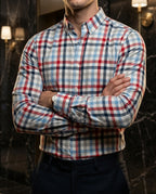 Camisa Hombres Cuadros Azul, Blancos, Rojos, Gris