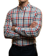 Camisa Hombres Cuadros Azul, Blancos, Rojos, Gris