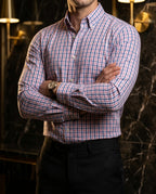 Camisa Hombre Casual Cuadros Rosa, Marino, Blancos
