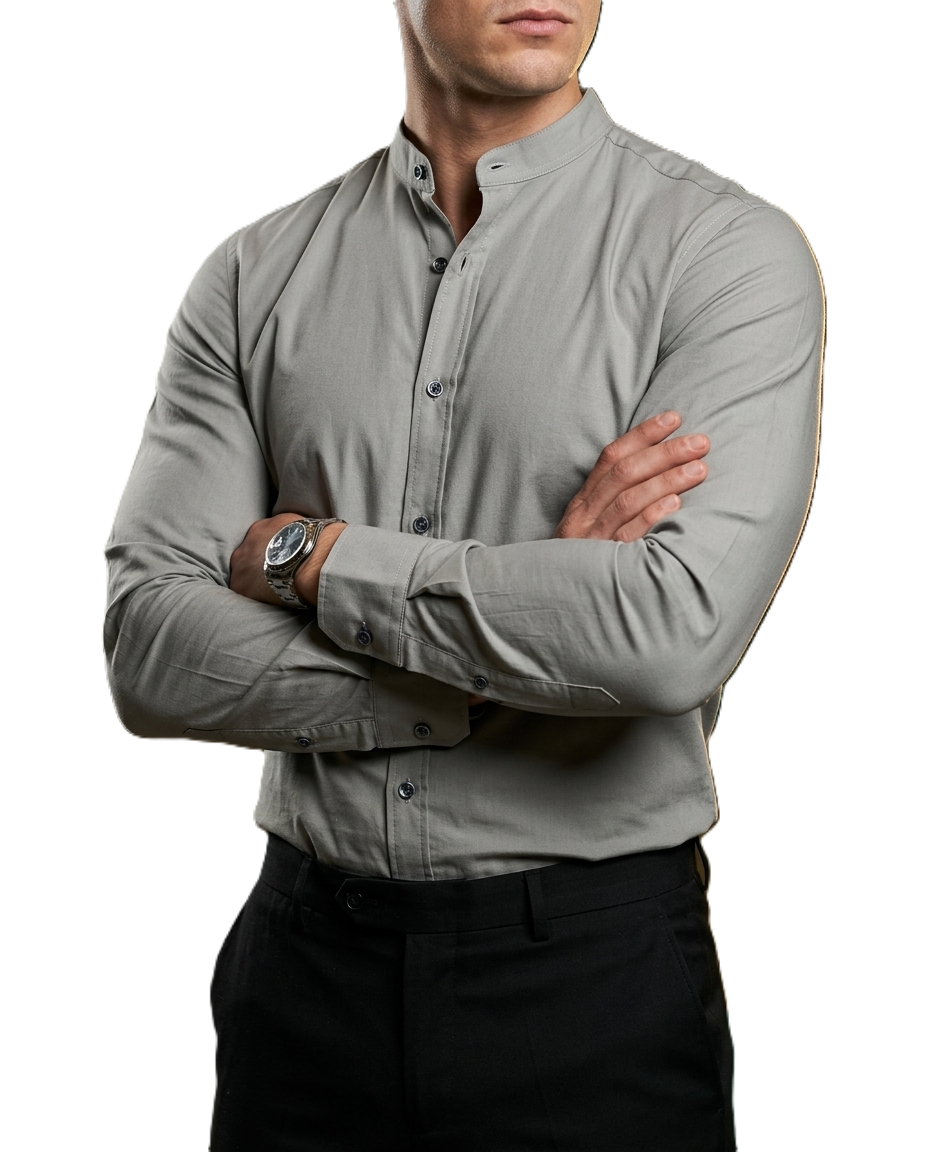 Camisa Hombre Casual Gris Lisa Mao
